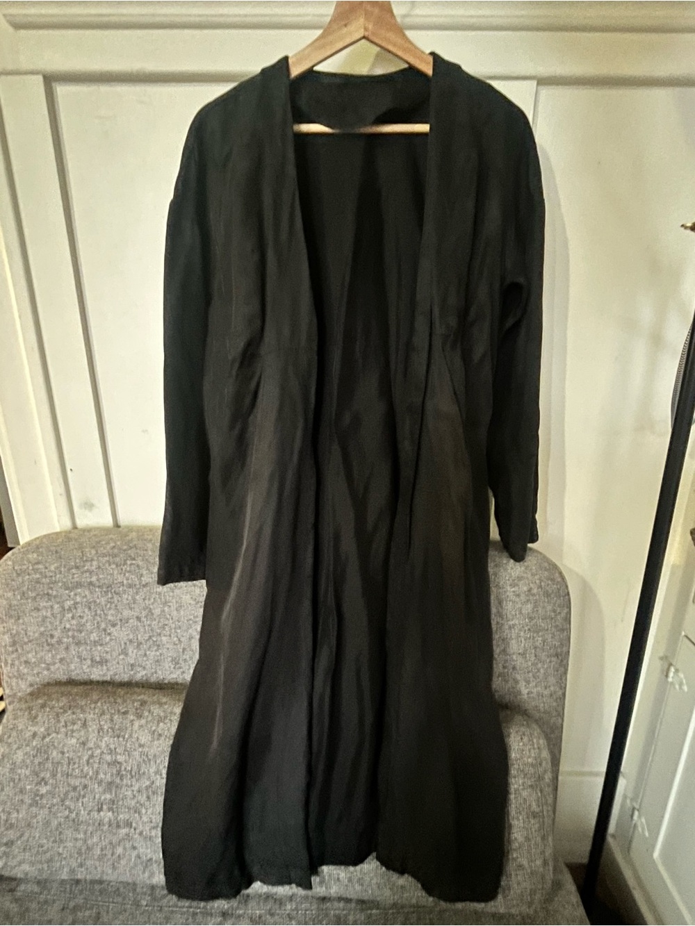 Just Female Black Long Open-Front Coat